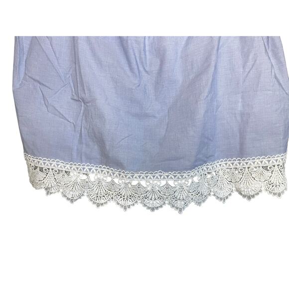 Express Light Blue Spaghetti-Strap Tank Top w/ Lace Trim Size Large - Picture 3 of 8